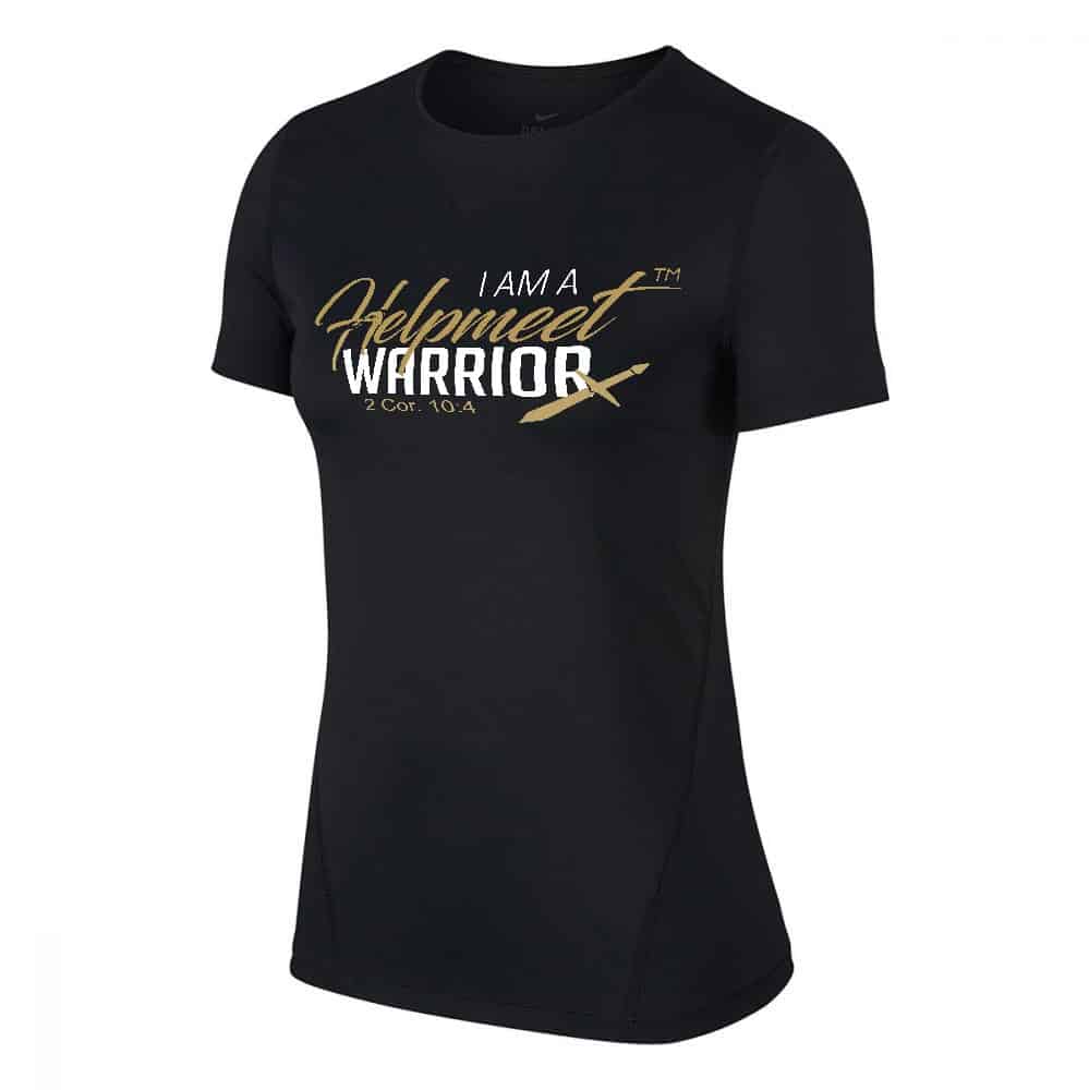 Womens Black “Helpmeet Warrior” Dri-Fit T-Shirt | GYM Ministries